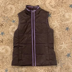 Ariat Brown Vest with Purple Trim